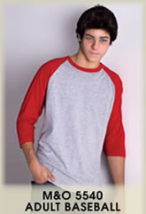 m&o 5540 adult baseball t-shirt